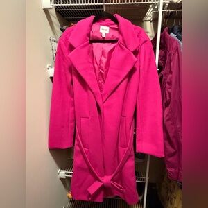 Nine West Fuchsia Trench Coat